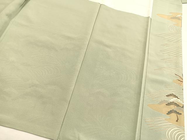 平和屋着物■豪華色留袖 駒刺繍 立波花筏文 金彩 正絹 逸品 BAAX9991yc