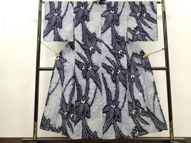 平和屋着物∴夏物 浴衣 有松鳴海絞り 草花文 綿 逸品 DABI8953cd