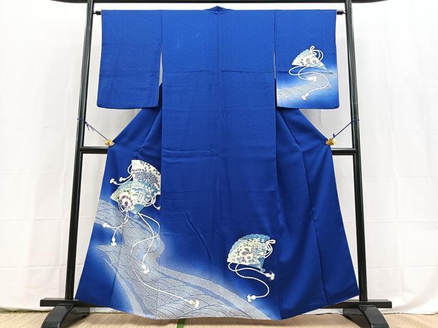 平和屋着物■訪問着 檜扇吉祥花文 銀彩 やまと誂製 正絹 逸品 BAAX9987yc