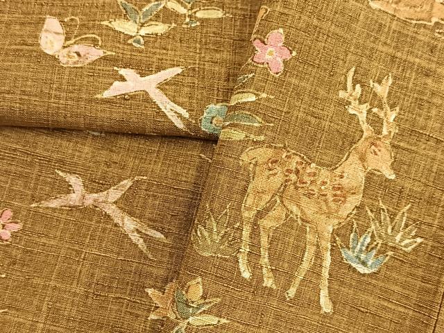平和屋着物●訪問着 紬地 動物花文 正絹 逸品 BAAX9989yc