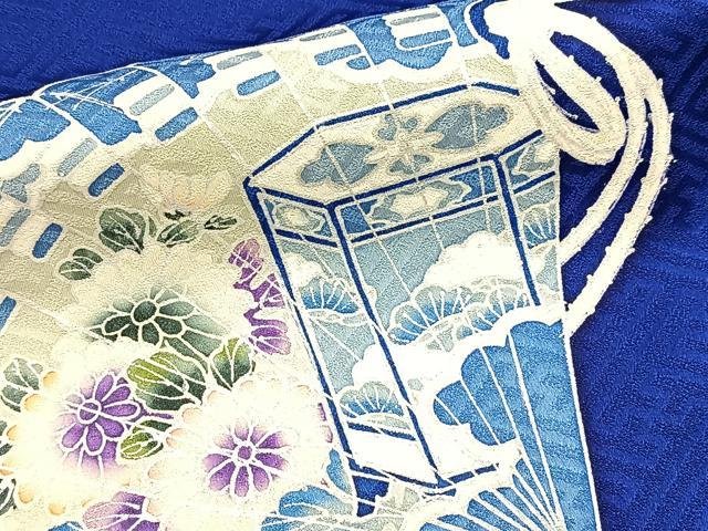 平和屋着物■訪問着 檜扇吉祥花文 銀彩 やまと誂製 正絹 逸品 BAAX9987yc