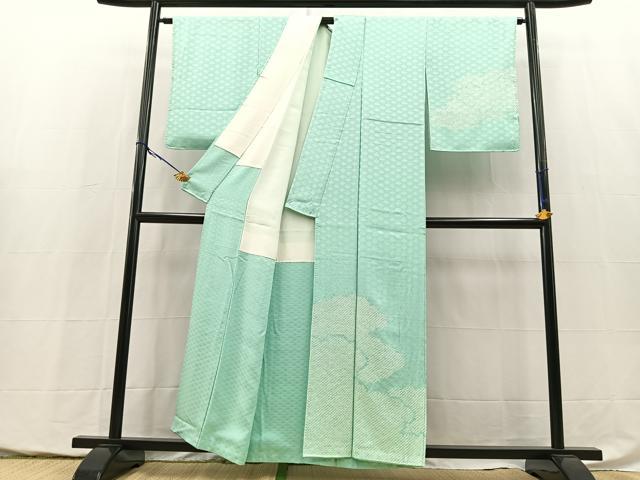 平和屋着物■訪問着 総絞り 雲重ね文 正絹 逸品 BAAY5414yc