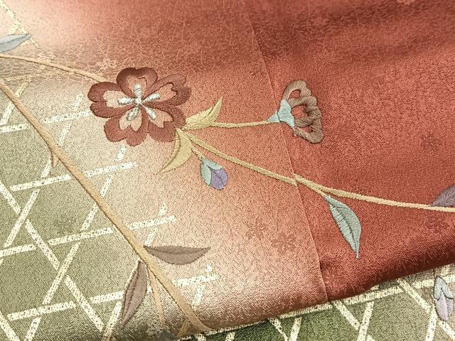 平和屋着物■色留訪問着 総刺繍 籠目花文 暈し染め 金彩 正絹 逸品 BAAY5407yc