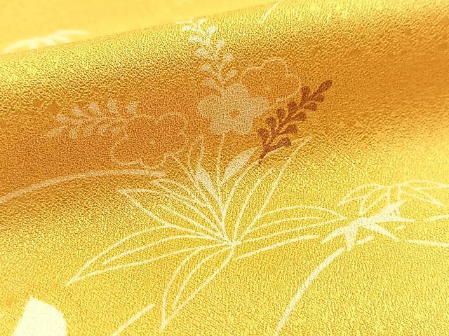 平和屋着物■訪問着 銀駒刺繍 草花文 金銀彩 正絹 逸品 BAAY5405yc