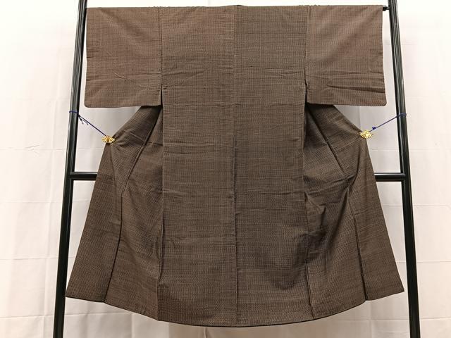 平和屋着物■男性 紬 幾何学文様 正絹 逸品 BAAY5432yc