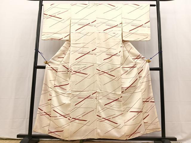 平和屋着物■上質な小紋 幾何学文様 正絹 逸品 BAAY5420yc