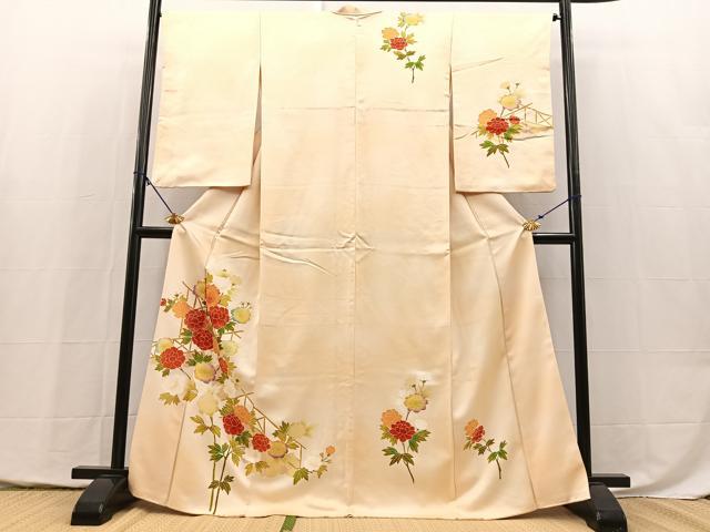 平和屋着物■訪問着 刺繍 風景花文 暈し染め 正絹 逸品 BAAY5430yc