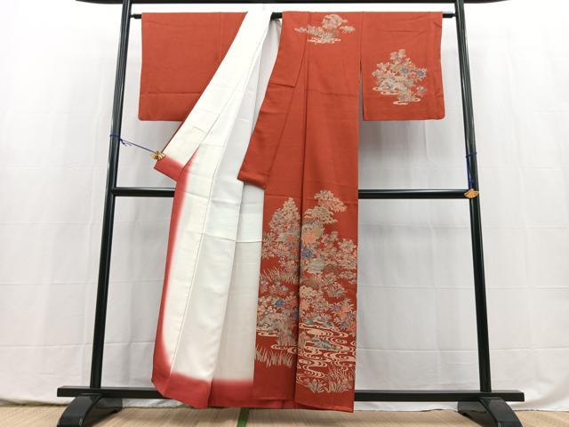 平和屋着物■訪問着 渡り橋花文 金銀彩 正絹 逸品 BAAY5411yc