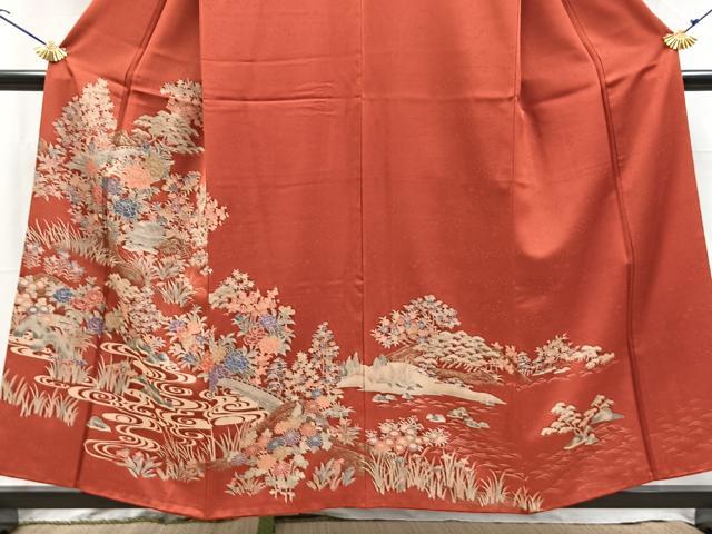 平和屋着物■訪問着 渡り橋花文 金銀彩 正絹 逸品 BAAY5411yc