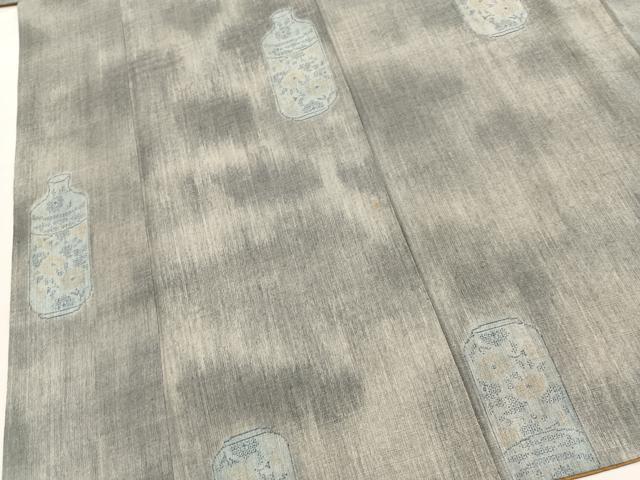 平和屋着物■結城紬 100亀甲 飛び亀甲柄 陶器花文 正絹 逸品 BAAY5409yc