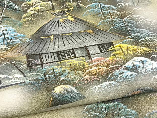 平和屋着物■訪問着 手描き 風景樹林文 金彩 正絹 逸品 BAAY5408yc