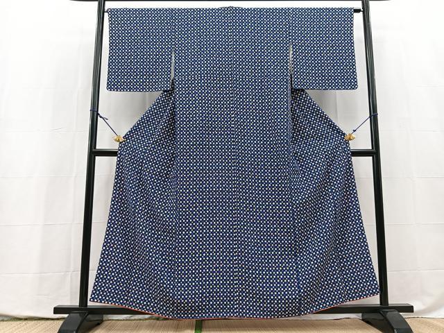 平和屋着物■上質な小紋 型染め 草花文 正絹 逸品 未使用 BAAY5433yc