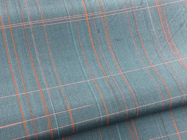 平和屋着物■上質な紬 アンサンブル 格子柄 正絹 逸品 BAAY5455yc
