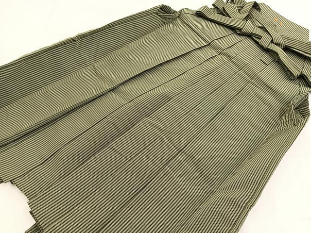 平和屋着物●男性 神代袴 馬乗り袴 縞 正絹 逸品 BAAY5471yc