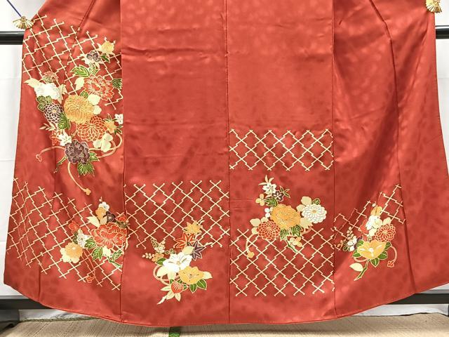 平和屋着物■訪問着 駒刺繍 松皮菱花文 金彩 正絹 逸品 BAAY5476yc