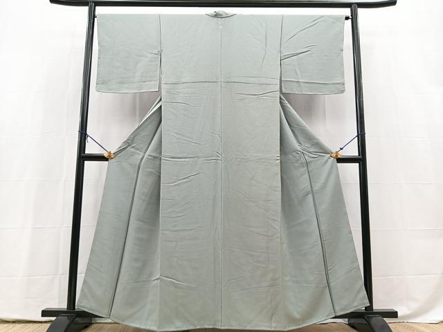 平和屋着物■上質な色無地 紋意匠 深川鼠色 正絹 逸品 未使用 BAAY5453yc