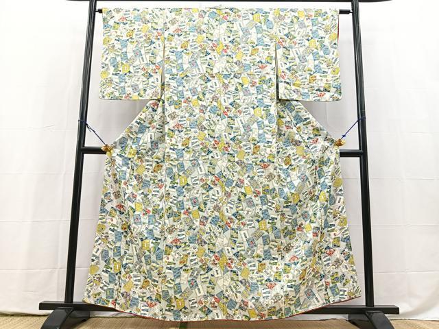 平和屋着物■上質な小紋 冊子尽くし 正絹 逸品 BAAY5445yc