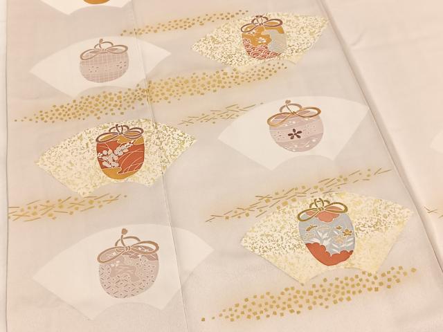 平和屋着物■訪問着 刺繍 地紙仕覆文 金彩 正絹 逸品 BAAY5460yc
