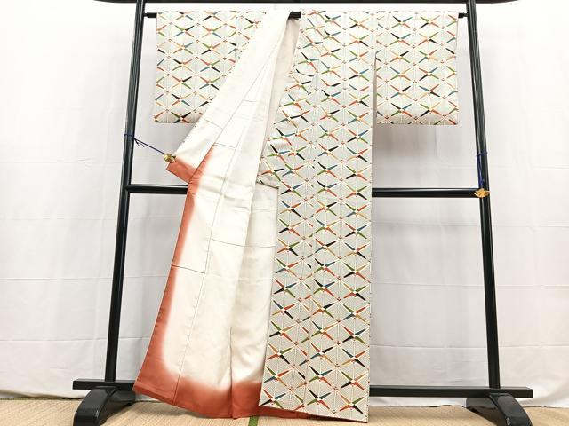 平和屋着物■上質な小紋 松扇文 正絹 逸品 BAAY5484yc