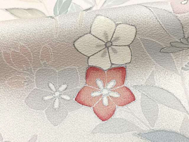 平和屋着物■訪問着 刺繍 草花文 暈し染め 銀彩 三越扱い 正絹 逸品 BAAY5446yc