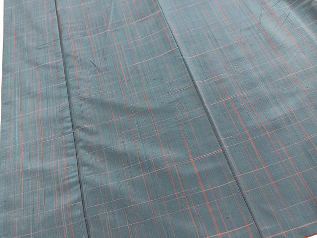 平和屋着物■上質な紬 アンサンブル 格子柄 正絹 逸品 BAAY5455yc