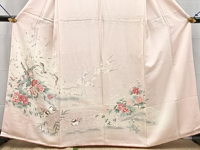 平和屋着物■訪問着 鴛鴦花文 暈し染め 金彩 正絹 逸品 BAAY5458yc