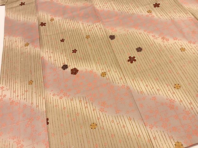 平和屋着物■上質な小紋 梅桜文 暈し染め 金彩 正絹 逸品 BAAY5490yc