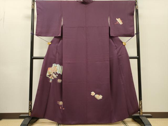 平和屋着物▼訪問着 総刺繍 屏風楽器花文 金糸 正絹 逸品 DABI7358fe