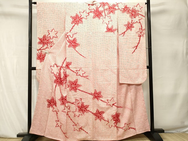 平和屋着物■豪華振袖 総絞り 枝楓文 正絹 逸品 CABK4042ev