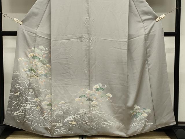 平和屋着物●訪問着 御所解飛鶴松文 暈し染め 金彩 正絹 逸品 CABK2432gh