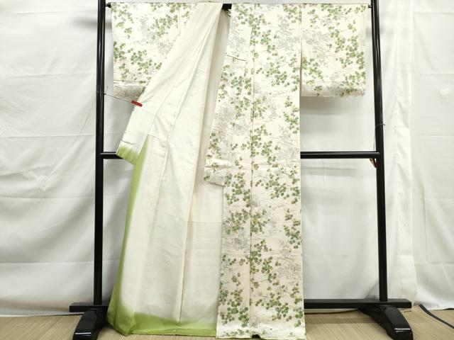 平和屋着物■上質な小紋 風景花文 正絹 逸品 DABJ0391qa