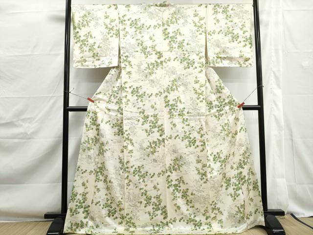 平和屋着物■上質な小紋 風景花文 正絹 逸品 DABJ0391qa