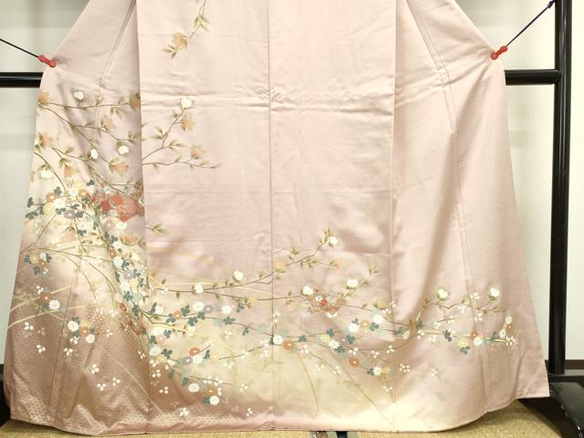平和屋着物●中国三大刺繍 スワトウ刺繍 汕頭刺繍 訪問着 地紙花文 暈し染め 金彩 正絹 逸品 DABI5524op