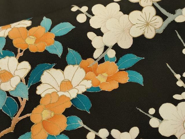 平和屋着物■豪華黒留袖 松竹梅草花文 正絹 逸品 CABK4222ev