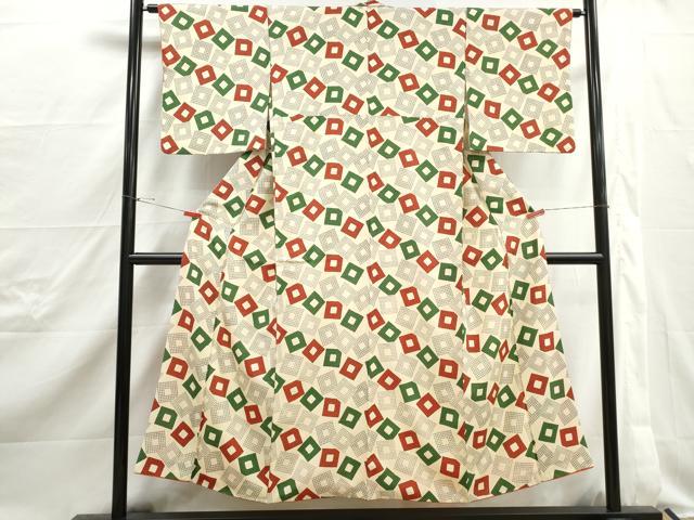 平和屋着物■上質な小紋 抽象文様 正絹 逸品 DABJ0484qa