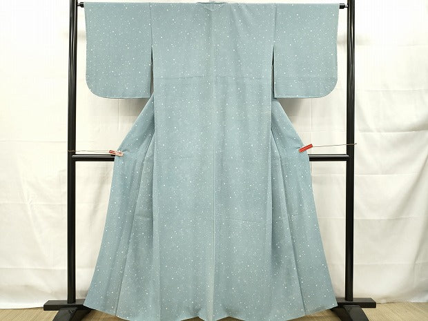 平和屋着物▽上質な小紋 単衣 無双 絽×絽 絽袷 丸文 正絹 逸品 DABI4841sf