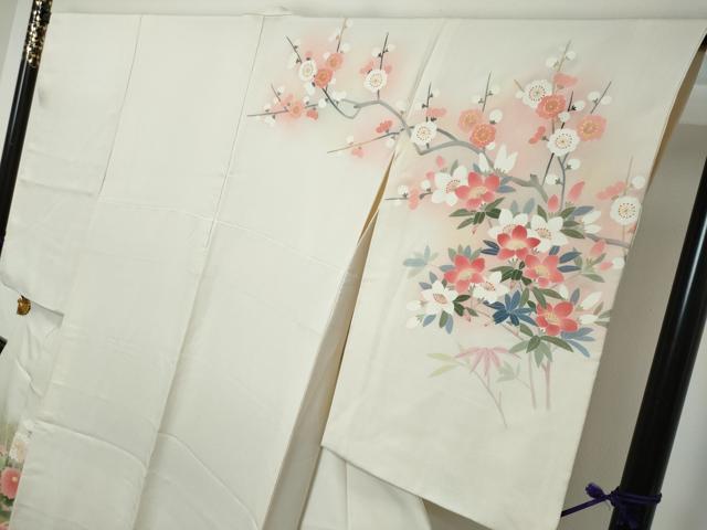 平和屋着物●京友禅の第一人者 松井青々 訪問着 草花籬文 暈し染め 金彩 正絹 逸品 DABI9408ud