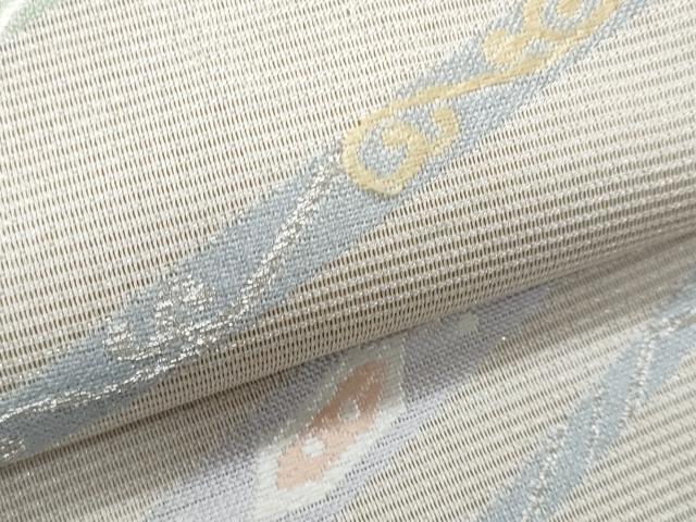 平和屋着物*夏物 九寸名古屋帯 横笛吉祥文 金銀糸 正絹 逸品 CABL2161fb