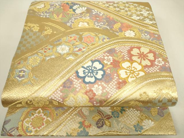 平和屋着物▼六通柄袋帯 煌彩至宝 金銀糸 正絹 逸品 DABJ1290az
