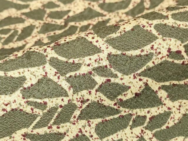平和屋着物▽上質な小紋 単衣 石畳文 正絹 逸品 DABJ1365az