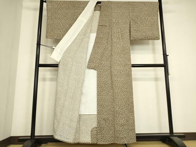 平和屋着物▽上質な小紋 単衣 石畳文 正絹 逸品 DABJ1365az