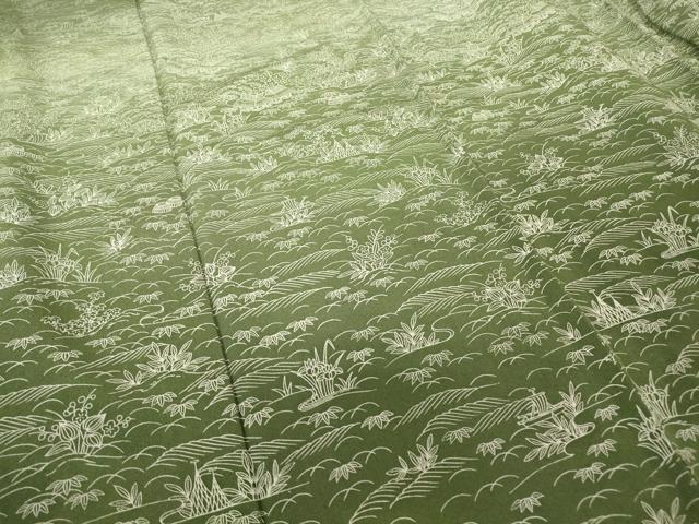 平和屋着物▽訪問着 単衣 茶屋辻風景文 暈し染め 正絹 逸品 DABJ1371az