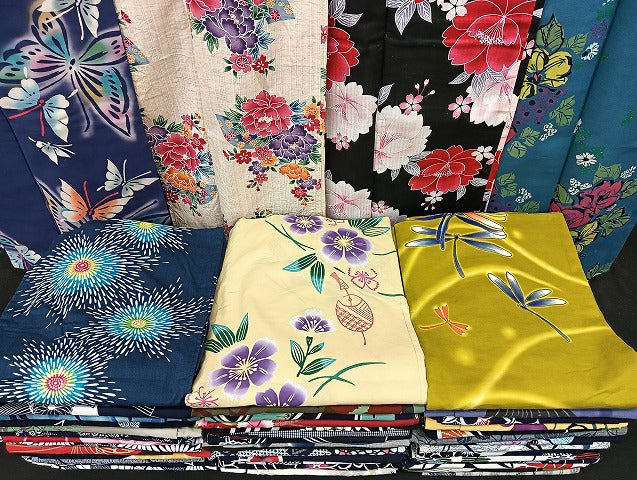 平和屋着物■浴衣 まとめて 45点 蝶 蜻蛉 花柄 ラメ 注染 暈し染め 金彩 など 着用可能多数 未使用品あり mmm1406