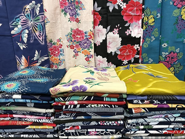 平和屋着物■浴衣 まとめて 45点 蝶 蜻蛉 花柄 ラメ 注染 暈し染め 金彩 など 着用可能多数 未使用品あり mmm1406