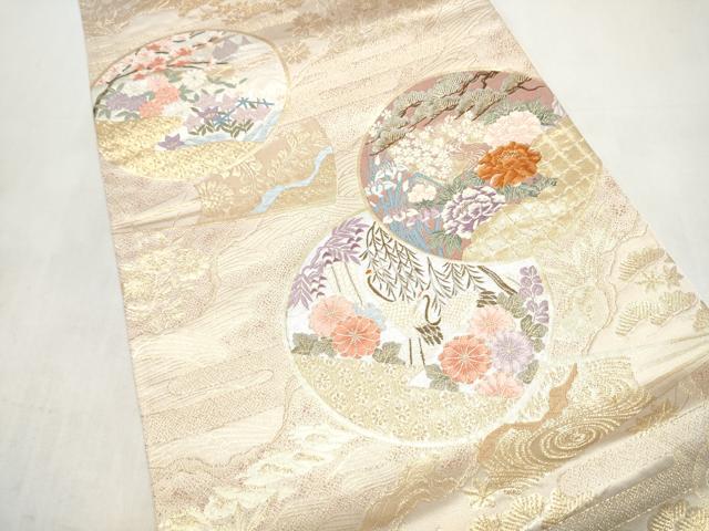 平和屋本店▼六通柄袋帯 唐織 優美宝飾文 純金箔二重織九百錦 正絹 逸品 CABL4945hy