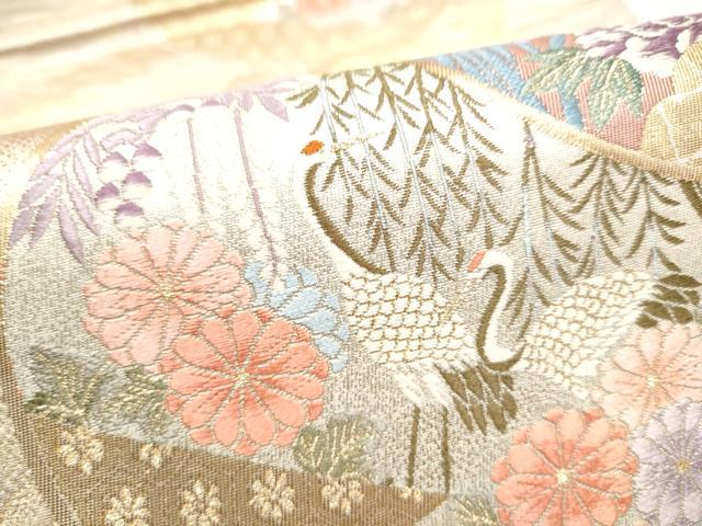 平和屋本店▼六通柄袋帯 唐織 優美宝飾文 純金箔二重織九百錦 正絹 逸品 CABL4945hy