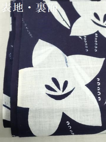平和屋着物*夏物 浴衣 反物 着尺 注染 桔梗 綿 逸品 未使用 DABJ0969zy