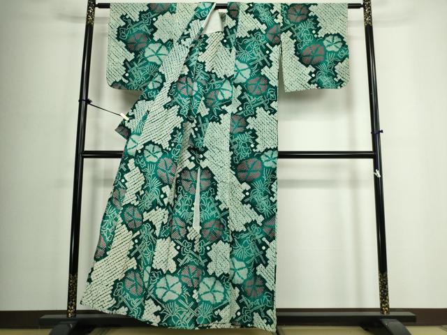 平和屋着物∴夏物 浴衣 有松鳴海絞り 籬花文 綿 逸品 DABJ4222cd