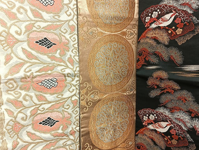 平和屋着物■名古屋帯 まとめて100点 鳥 蝶 花柄 能面 宝相華 アンティーク 駒刺繍 金彩 金銀糸 着用可能多数 未使用品有 全て正絹 mmm1409