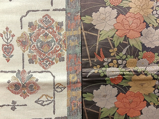 平和屋着物■名古屋帯 まとめて100点 鳥 蝶 花柄 能面 宝相華 アンティーク 駒刺繍 金彩 金銀糸 着用可能多数 未使用品有 全て正絹 mmm1409